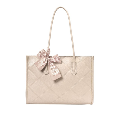 White Textured PU Structured Handheld Bag