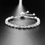 Women Silver-Toned Crystals Silver-Plated Wraparound Bracelet