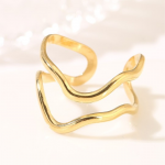 Gold-Plated Stainless Steel Aesthetic Finger Ring