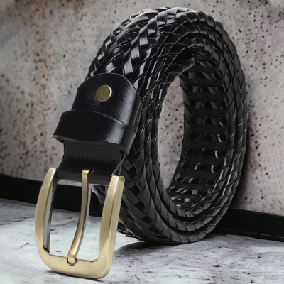 Men Stretchable Cloth Black Belt