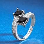 Chimes Ring for women Elegant Crystal Platinum Plated Adjustable Ring