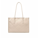 White Textured PU Structured Handheld Bag