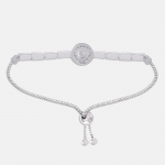 Women Silver-Toned & White Cubic Zirconia Embellished Link Bracelet