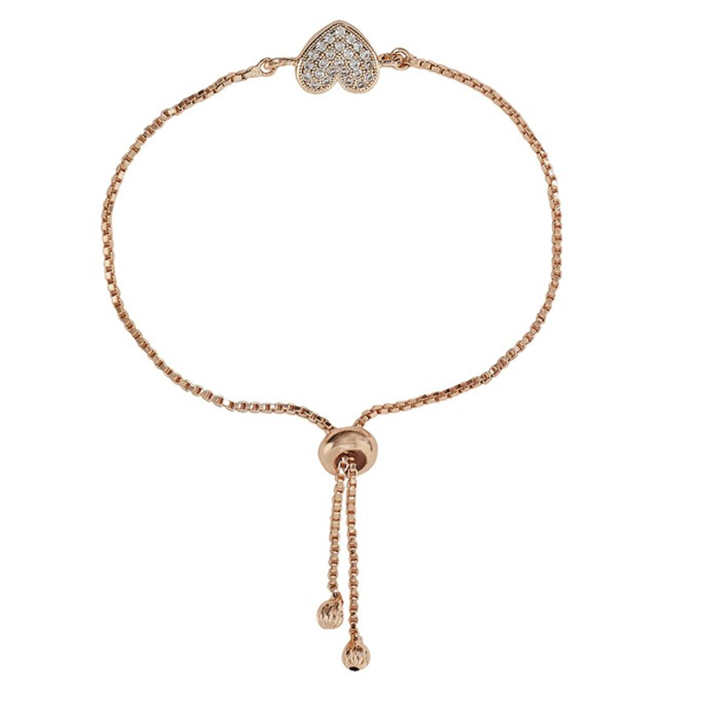 Women Rose Gold & White Brass Rose Gold-Plated Charm Bracelet