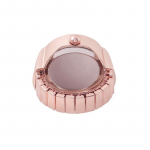 Rose-Gold-Plated Dial Analog Watch Stretchable Finger Ring