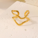 Gold-Plated Stainless Steel Aesthetic Finger Ring