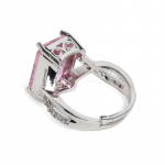 Women Silver-Toned Purple Stoned Designer Ring