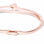 Rose Gold-Plated Handcrafted Stone-Studded Bracelet