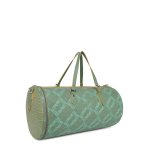 Green Printed Leather Duffel Bag