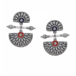 Gold-Plated Zircon Studded & Pearls Beaded Drop Earrings