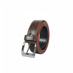 Men Brown Solid Synthetic Belt
